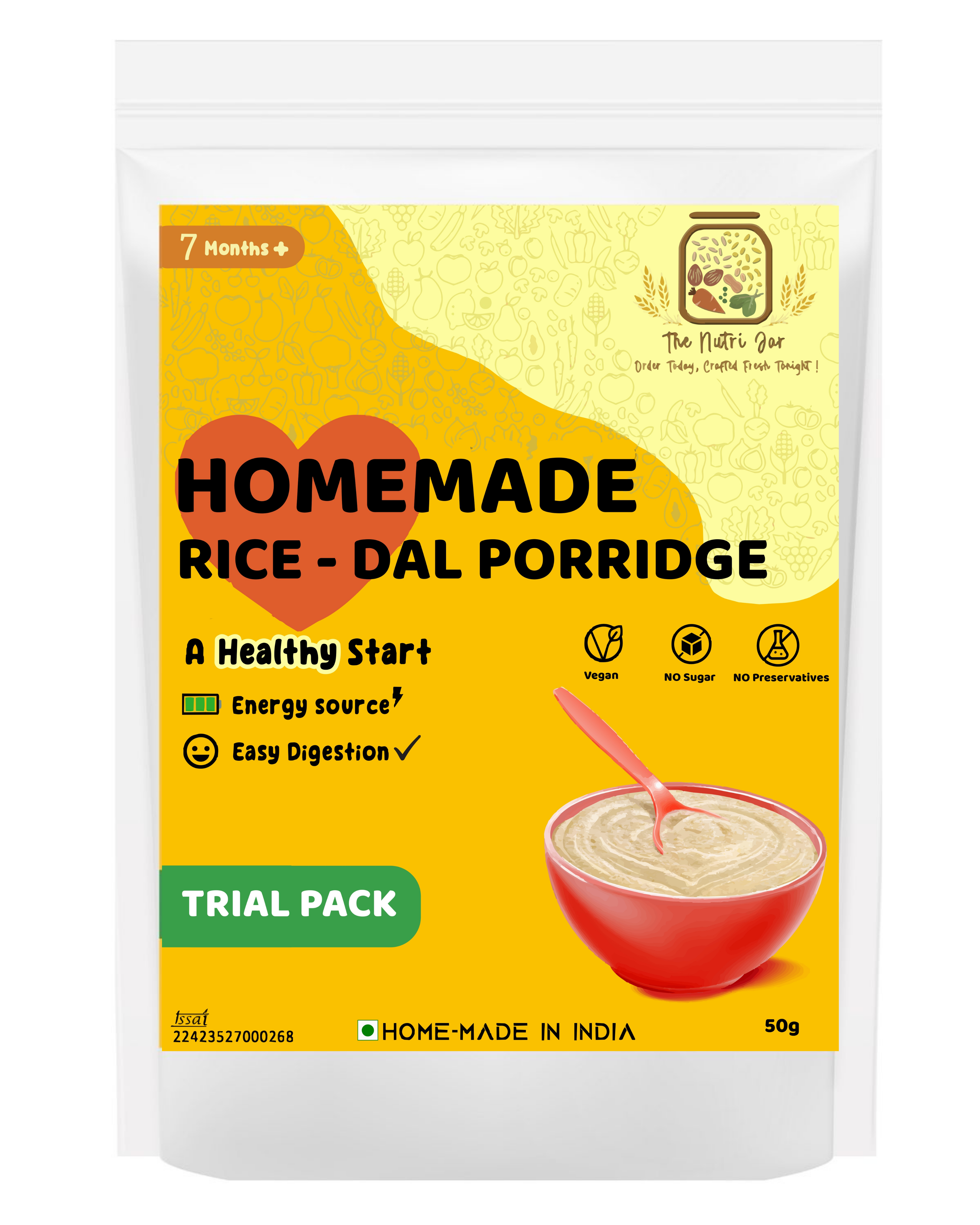 Homemade Rice-Dal Porridge - Trial Pack – The Nutri Jar