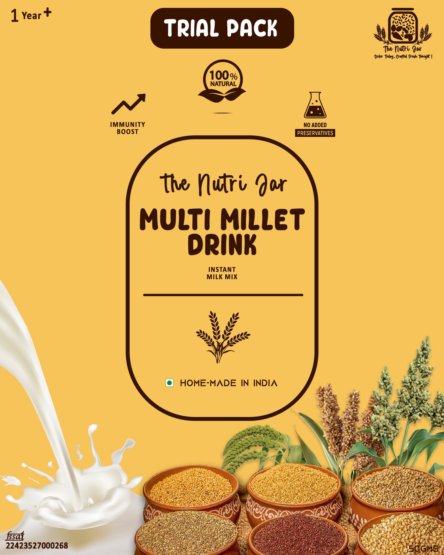 Instant Drink Mix Trial Combo - (Sprouted Ragi Choco 50g + Multi Millet drink mix 50g)
