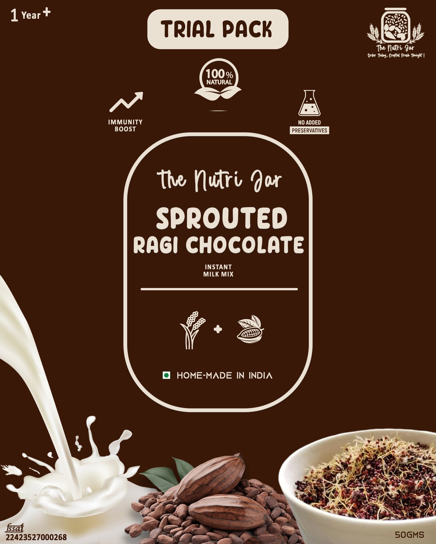 Instant Drink Mix Trial Combo - (Sprouted Ragi Choco 50g + Multi Millet drink mix 50g)
