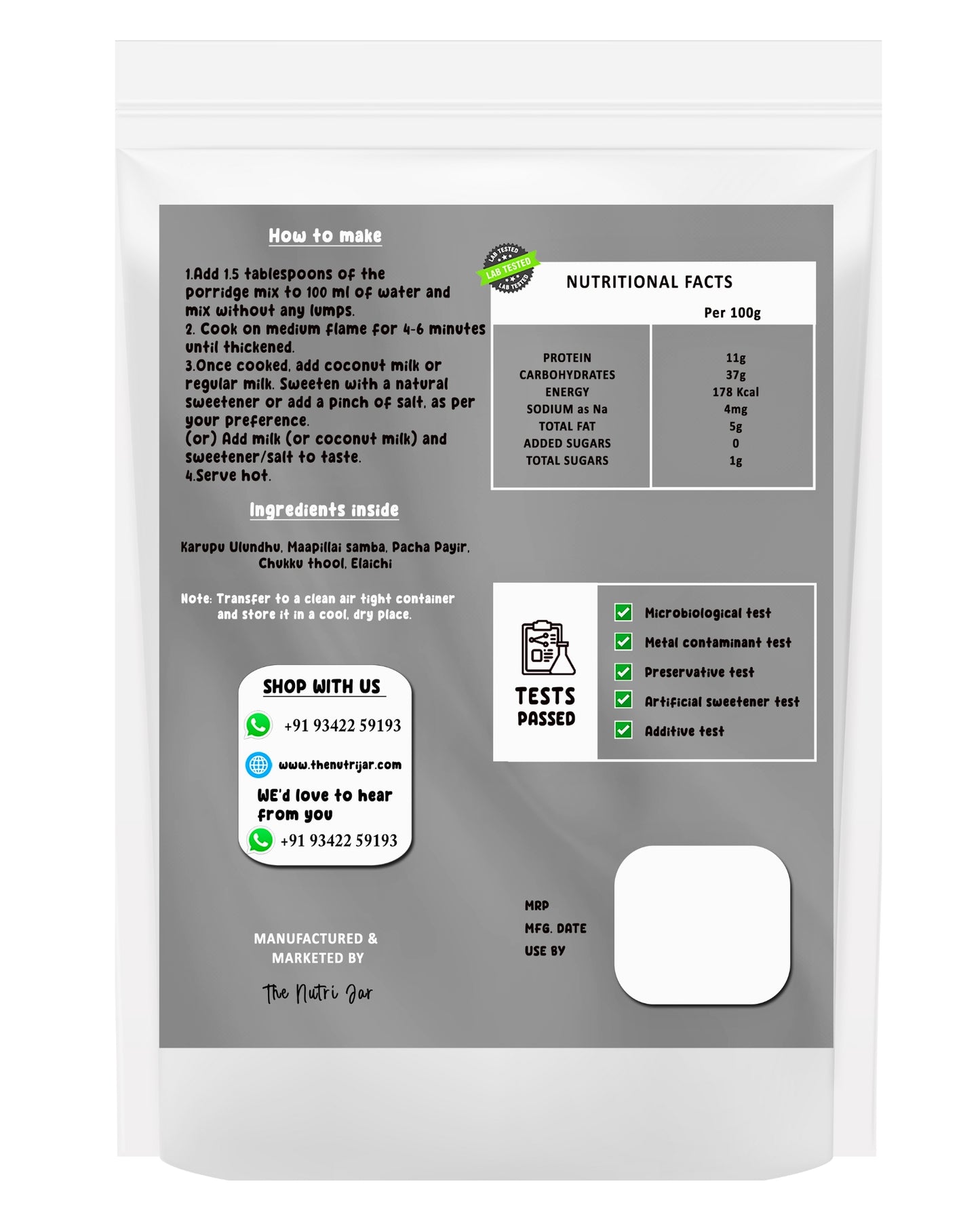 Karupu Ulundhu Porridge Mix(200g)