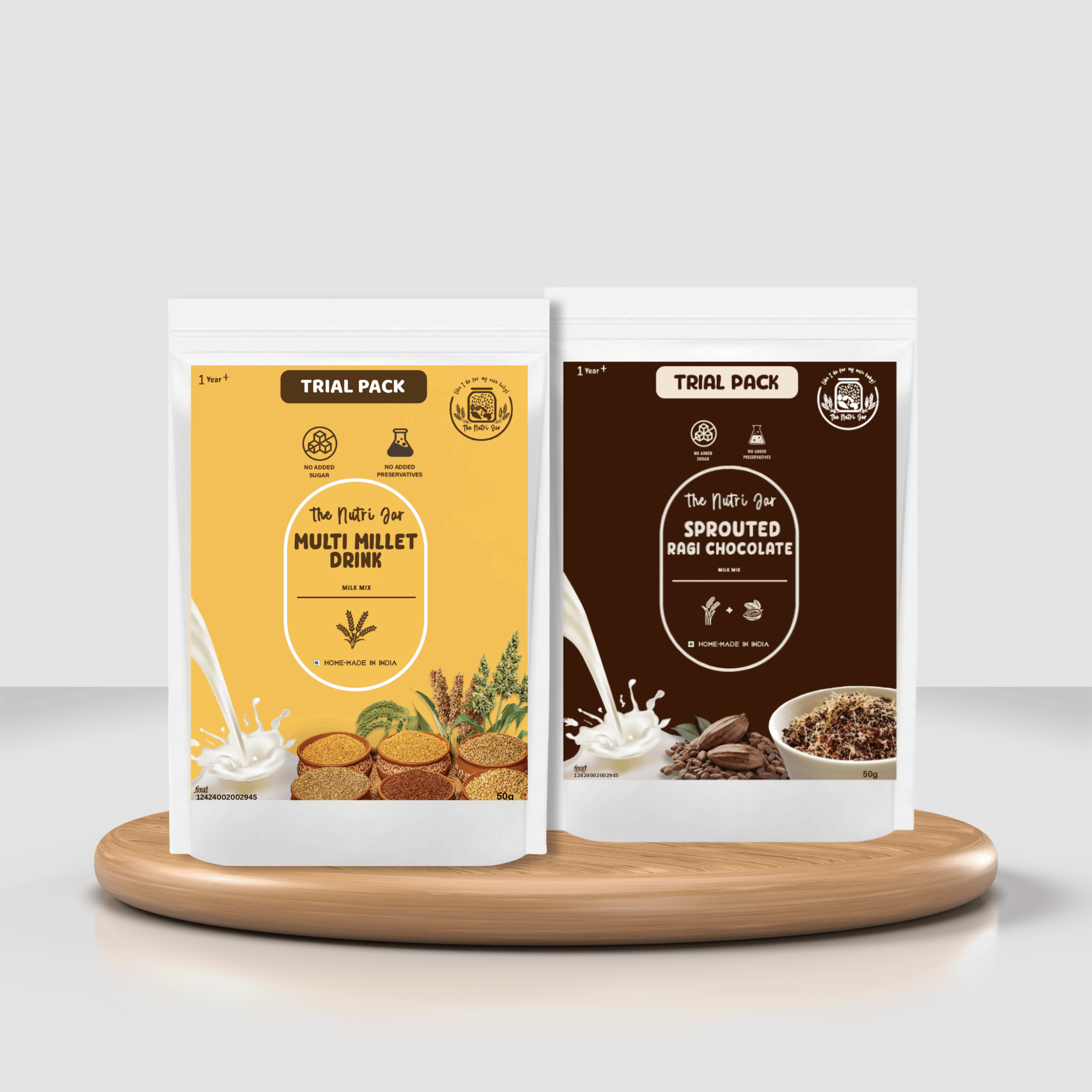 Instant Drink Mix Trial Combo - (Sprouted Ragi Choco 50g + Multi Millet drink mix 50g)