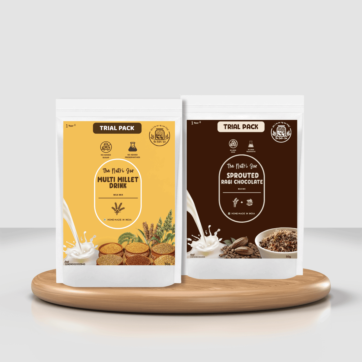 Instant Drink Mix Trial Combo - (Sprouted Ragi Choco 50g + Multi Millet drink mix 50g)