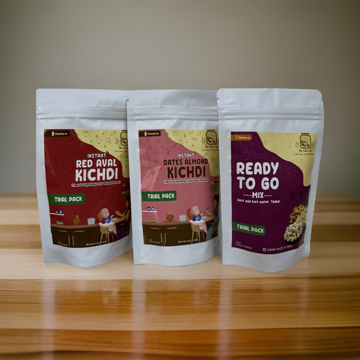 Travel Friendly Combo 2(Super Rich) Trial -         Instant Dates Almond Kichdi(50g) + Instant Red Aval Kichdi(50g) + Ready To Go Mix(50g)