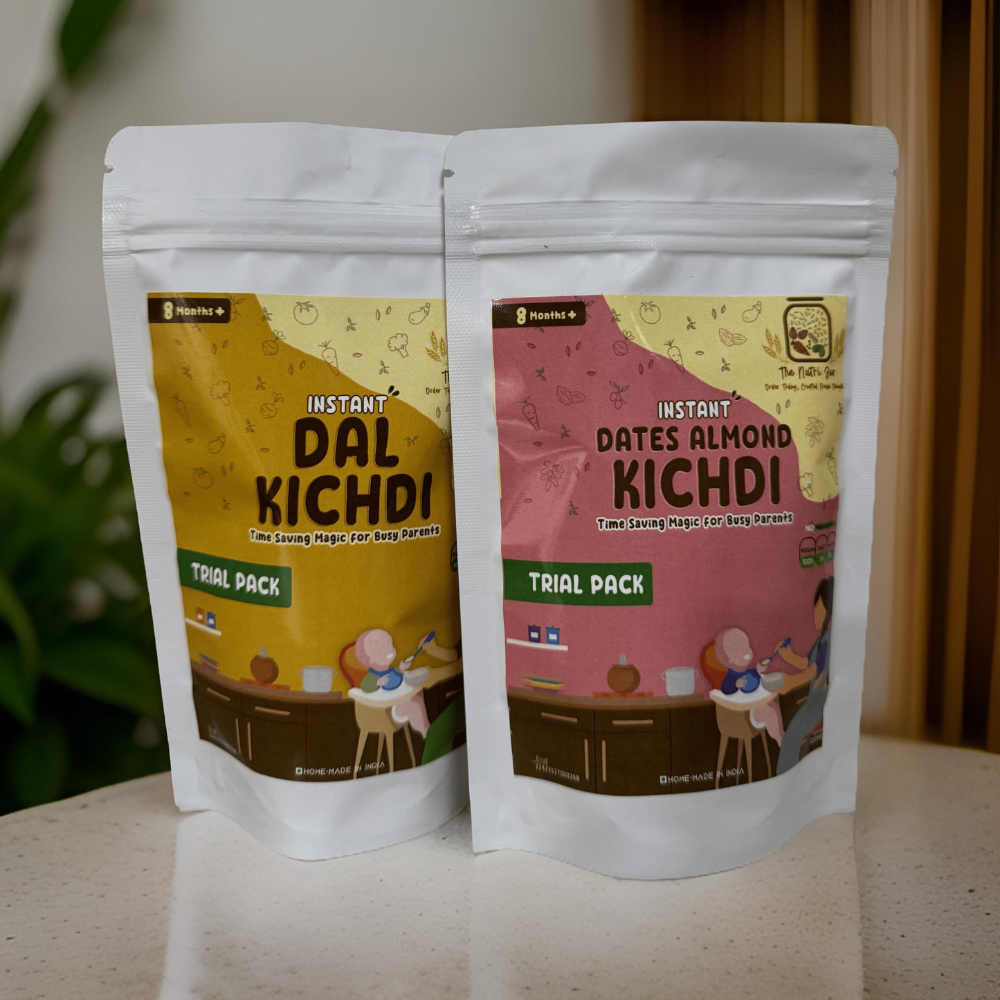 Travel Friendly Combo 3(Sweet & Spice) Trial -       Instant Dates Almond Kichdi(50g) + Instant Dal Kichdi(50g)