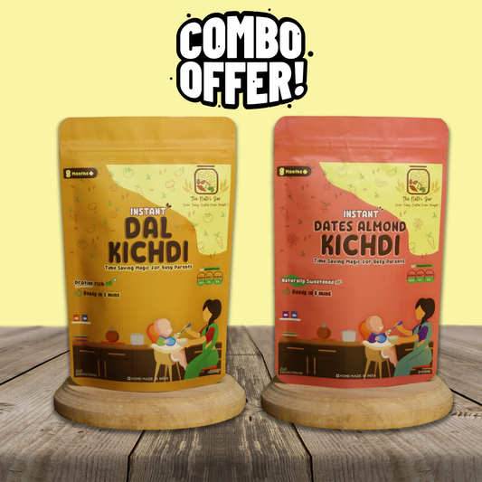 Travel Friendly Combo 3(Sweet & Spice) Trial -       Instant Dates Almond Kichdi(50g) + Instant Dal Kichdi(50g)