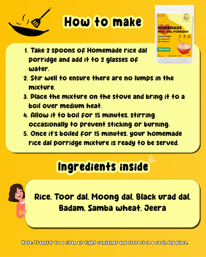 Homemade Rice-Dal Porridge - Trial Pack