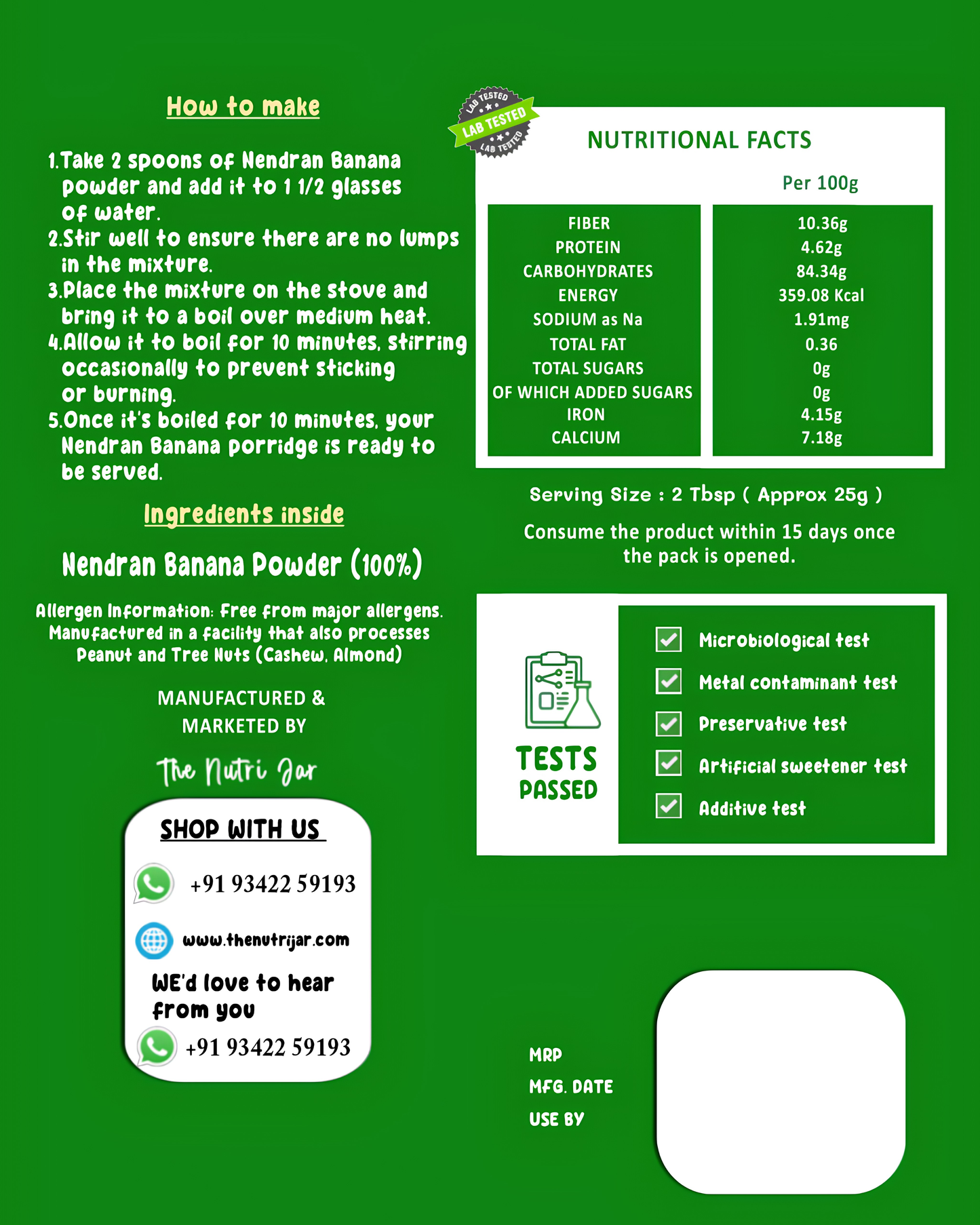 Nendran Banana Porridge Mix(200g)
