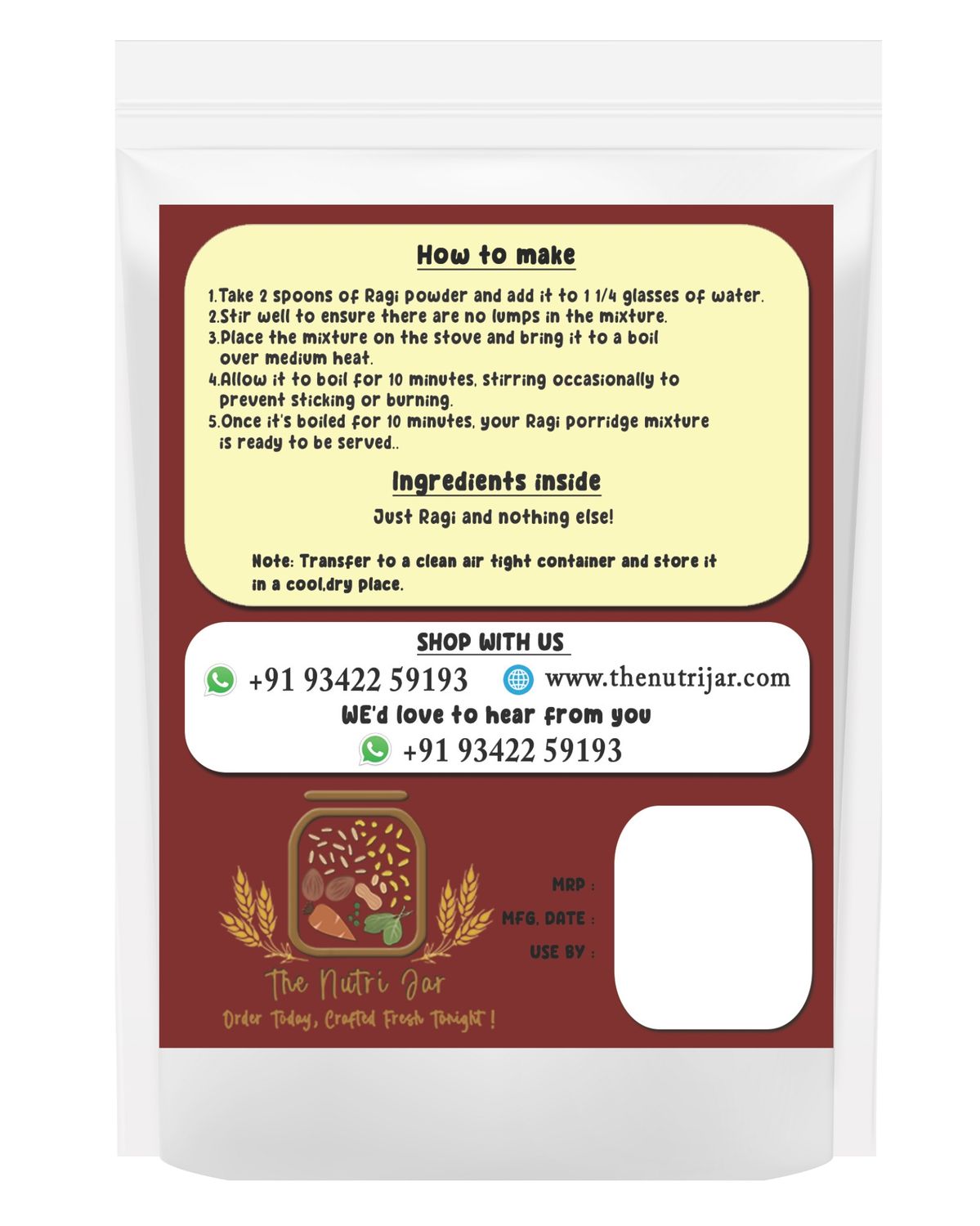 Ragi Porridge Mix - Trial Pack